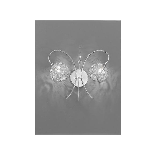 2 Light Wall Fitting In Polished Chrome Finish