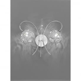 2 Light Wall Fitting In Polished Chrome Finish