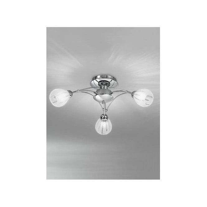3 Light Ceiling Fitting in Polished Chrome Finish