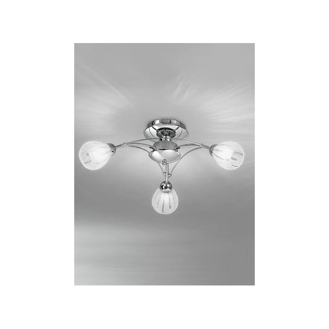 3 Light Ceiling Fitting in Polished Chrome Finish