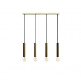 400351 Markslojd Sencillo 4 Light Ceiling Bar Pendant in Brass Finish
