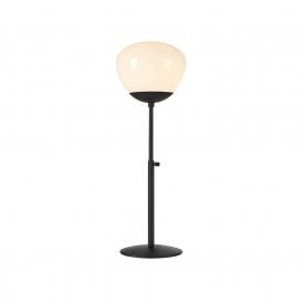 400366 Markslojd Rise Single Light Height Adjustable Table Lamp in Black Finish with Opal Diffuser