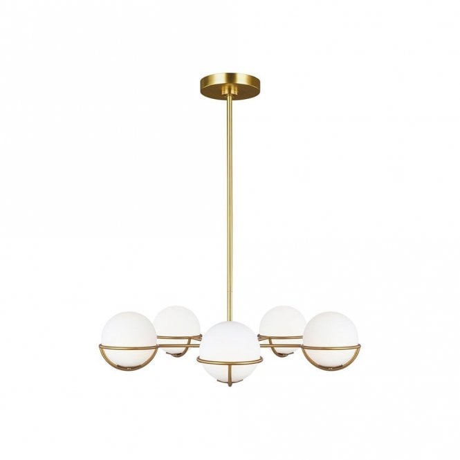 Feiss 47885  Collection Apollo 5 Light Ceiling Fitting in Burnished Brass Finish