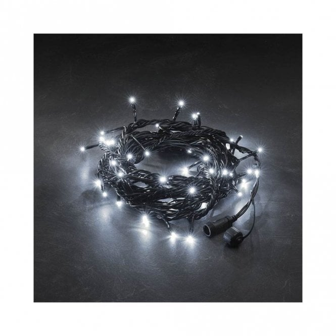 Konstsmide 4850-207  5M Connectable Set of 50 White LED String Lights on Black Cable