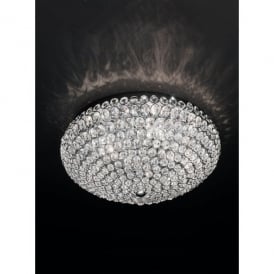 6 Light Crystal Ceiling Fitting in Polished Chrome Finish