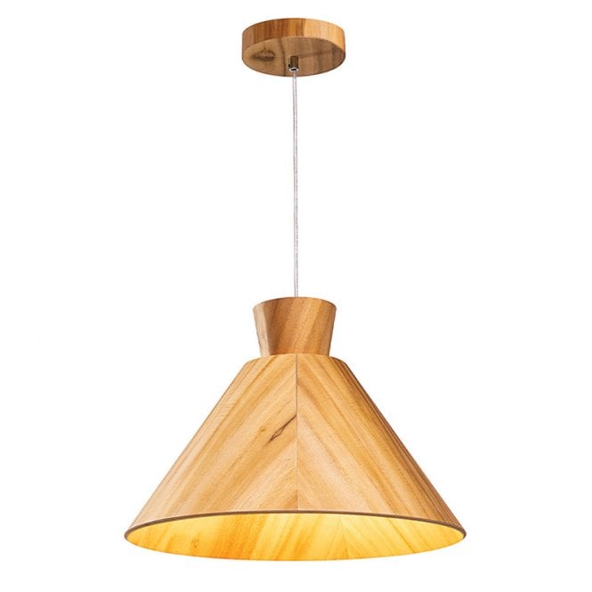 Accord  Conical Ceiling Pendant Light - Teak