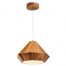 Accord Diamond Ceiling Pendant Light - Teak