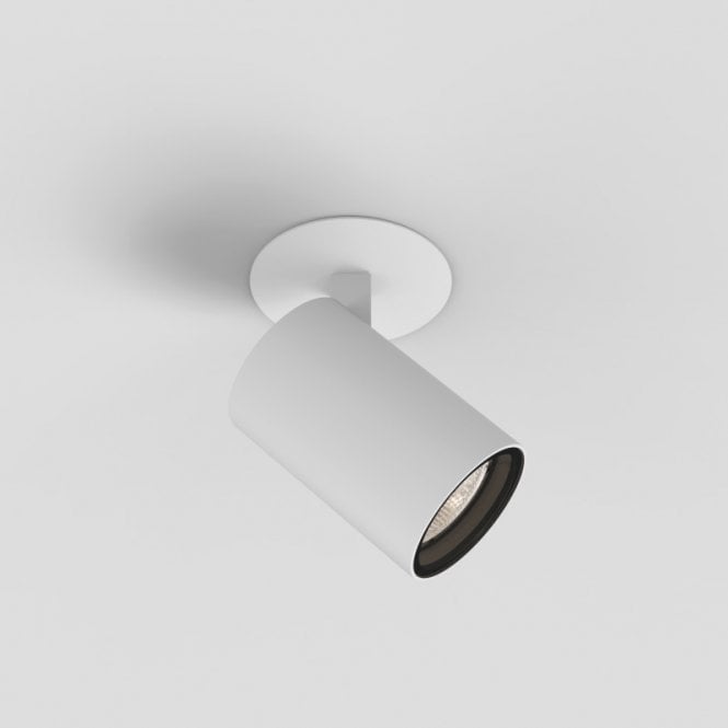 Astro  Aqua Recessed Single Light Bathroom Spotlight Fitting In White Finish