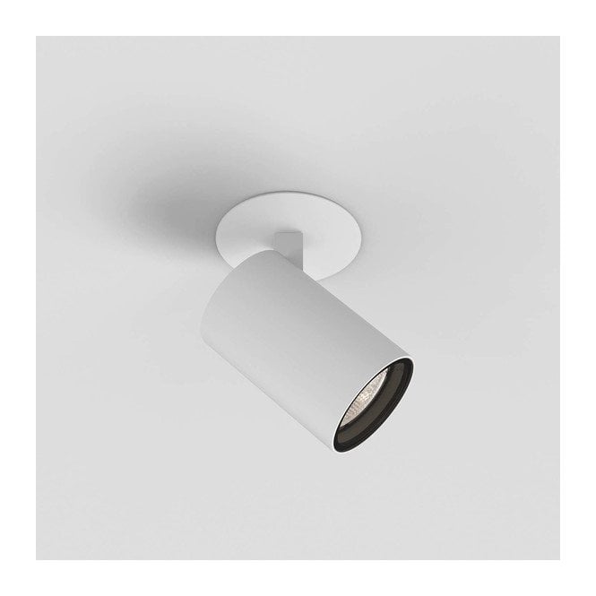 Astro  Aqua Recessed Single Light Bathroom Spotlight Fitting In White Finish