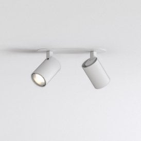 Astro Ascoli Recessed 2 Light Spotlight Bar Fitting Textured White Finish