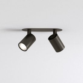 Astro Ascoli Recessed 2 Light Spotlight Bar in Bronze Finish