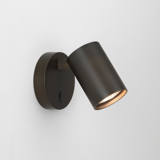 Astro  Ascoli Single Switched LED Wall Spotlight in Bronze Finish