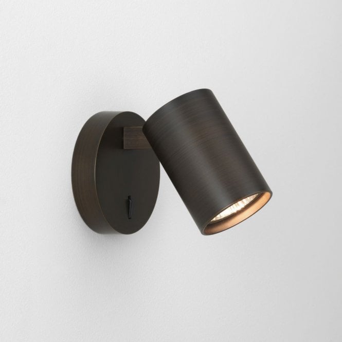 Astro  Ascoli Single Switched LED Wall Spotlight in Bronze Finish