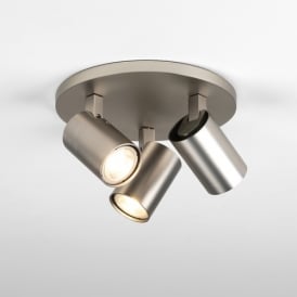 Astro Ascoli Triple Round  Ceiling Spotlight in Matt Nickel Finish
