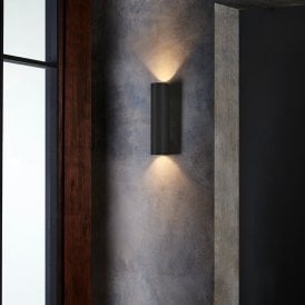 Astro Ava 300 Twin Light Outdoor Wall Fitting In Black Finish