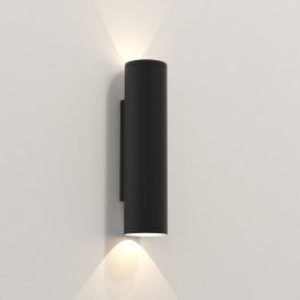 Astro Ava 300 Twin Light Outdoor Wall Fitting In Black Finish
