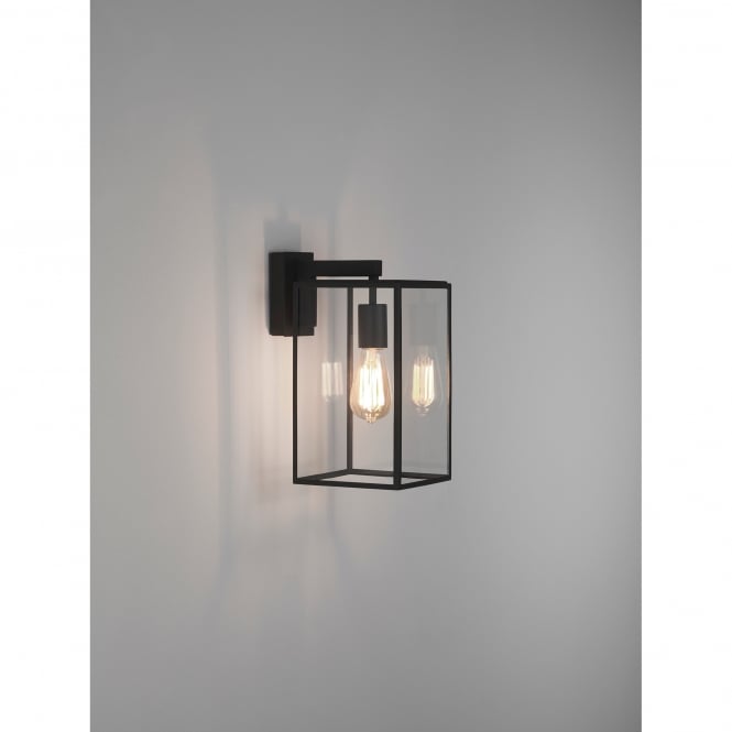Astro  Box Lantern 350 in Textured Black Finish with Clear Glass