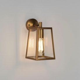 Astro Calvi Single Light Outdoor Wall Fitting In Antique Brass Finish
