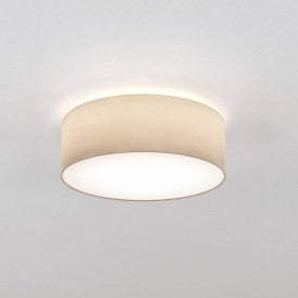 Astro Cambria 2 Light Flush Ceiling Fitting in Putty Plain Polycotton Fabric