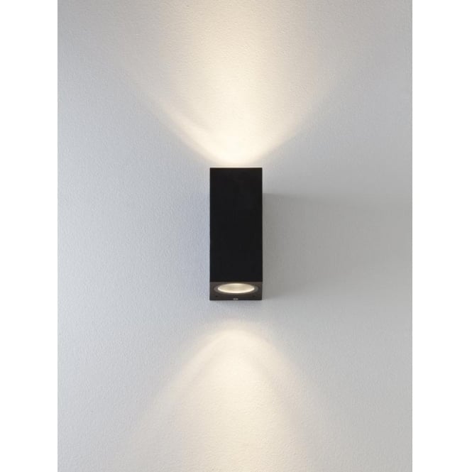 Astro  Chios 150 2 Light Outdoor Wall Fitting In Black Finish