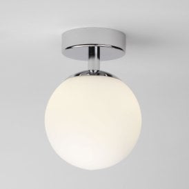 Astro Denver Single Light Bathroom Ceiling Fitting in Polished Chrome Finish and Opal Glass