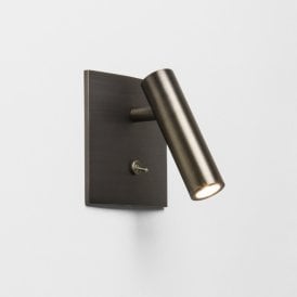 Astro Enna Single Light LED Square Switched Wall Fitting In Bronze Finish
