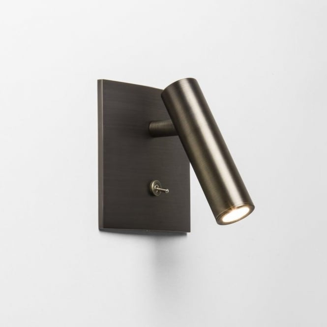 Astro  Enna Single Light LED Square Switched Wall Fitting In Bronze Finish