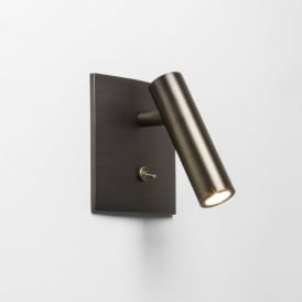 Astro Enna Single Light LED Square Switched Wall Fitting In Bronze Finish
