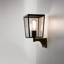 Astro Farringdon Outdoor Single Light Wall Lantern in Textured Black Finish and Clear Glass