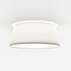 Astro Fife 330 Single Light Flush Ceiling Fitting in White Tapered Polycotton Shade and Opal Diffuser