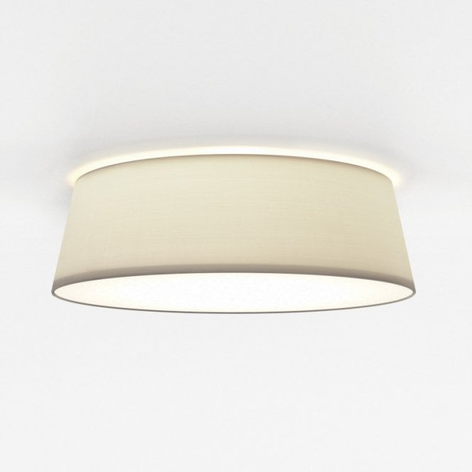 Astro  Fife 430 2 Light Flush Ceiling Fitting in Putty Tapered Polycotton Shade and Opal Diffuser