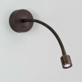 Astro Fosso Single Light Switched LED Flexible Reading Light In Bronze Finish