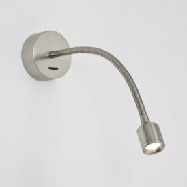 Astro Fosso Single Light Switched LED Flexible Reading Light In Matt Nickel Finish
