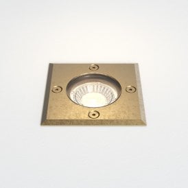 Astro Gramos Square Single Outdoor Ground Light in Solid Brass Finish