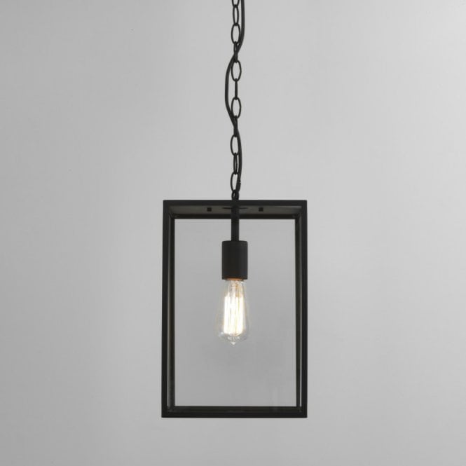 Astro  Homefield 360 Single Light Ceiling Pendant in Black Finish with Clear Glass