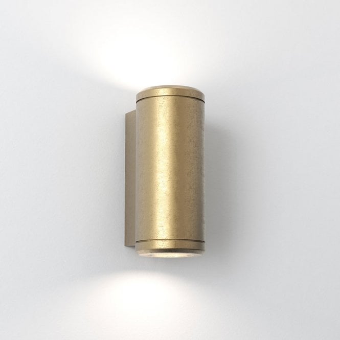 Astro Jura Outdoor Up & Down Wall Light In Antique Brass Finish