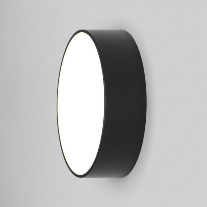 Astro  Kea 250 Integrated LED Round Flush Bathroom Wall or Ceiling Light in Textured Black Finish