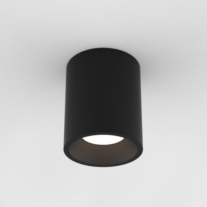 Astro Kos Round 140 Integrated LED Bathroom Ceiling Fitting in Textured Black Finish