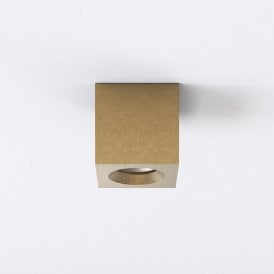 Astro Kos Square Single Light Outdoor Coastal Ceiling Fitting In Natural Brass Finish