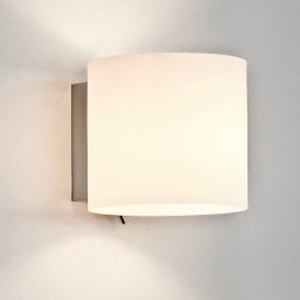 Astro Luga Switched Single Light Wall Fitting with White Glass Shade