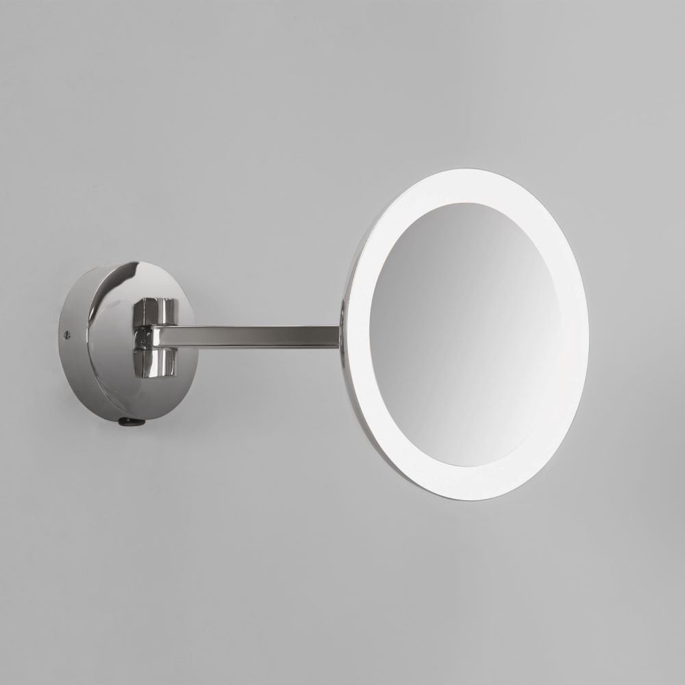 Astro Mascali Round LED Illuminated Magnifying Bathroom Mirror In 