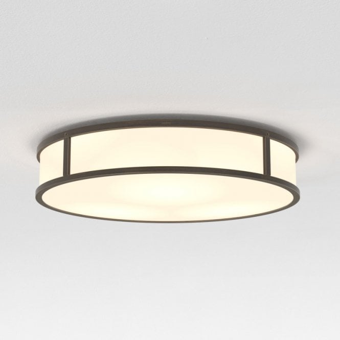 Astro  Mashiko 3 Light Round 400 Flush Bathroom Ceiling Fitting in Bronze Finish