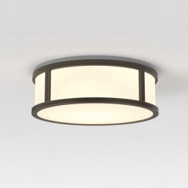 Astro Mashiko Single Light Round 230 Flush Bathroom Ceiling Fitting in Bronze Finish