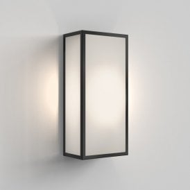 Astro Messina 160 Frosted II Single Light Outdoor Wall Fitting In Black Finish With Frosted Glass Diffuser