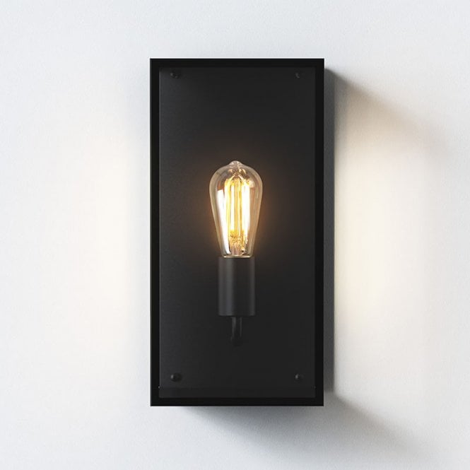 Astro  Messina 200 Half Lantern Single Light Outdoor Wall Fitting in Textured Black Finish