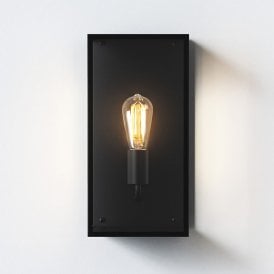 Astro Messina 200 Half Lantern Single Light Outdoor Wall Fitting in Textured Black Finish