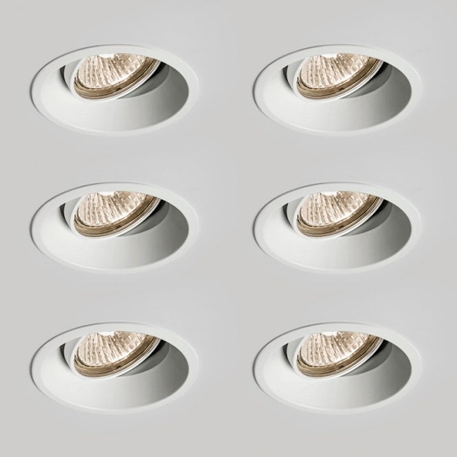 Astro  Minima Deep Recessed Adjustable Fire Rated Downlight - Matt White - Pack of 6