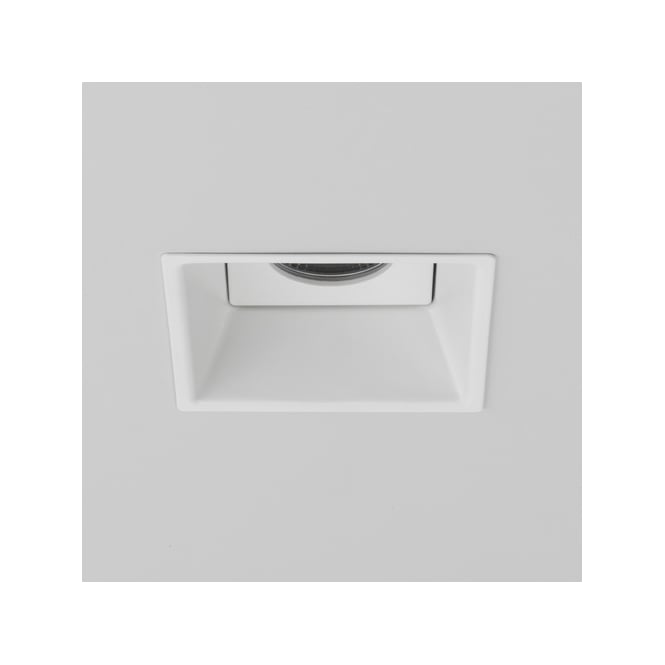 Astro Minima Single Light LED Dimmable Fire Rated Square Recessed Bathroom Ceiling Downlight in White Finish