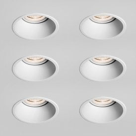 Astro Minima Slimline Deep Recessed Fixed Downlight - Matt White - Pack of 6