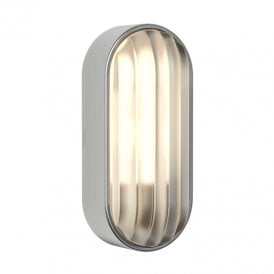 Astro Montreal Oval Single Light Outdoor Wall Fitting in Stainless Steel Finish with Ribbed Glass